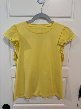 kate spade Yellow Pom-Pom Flutter Sleeve Tee